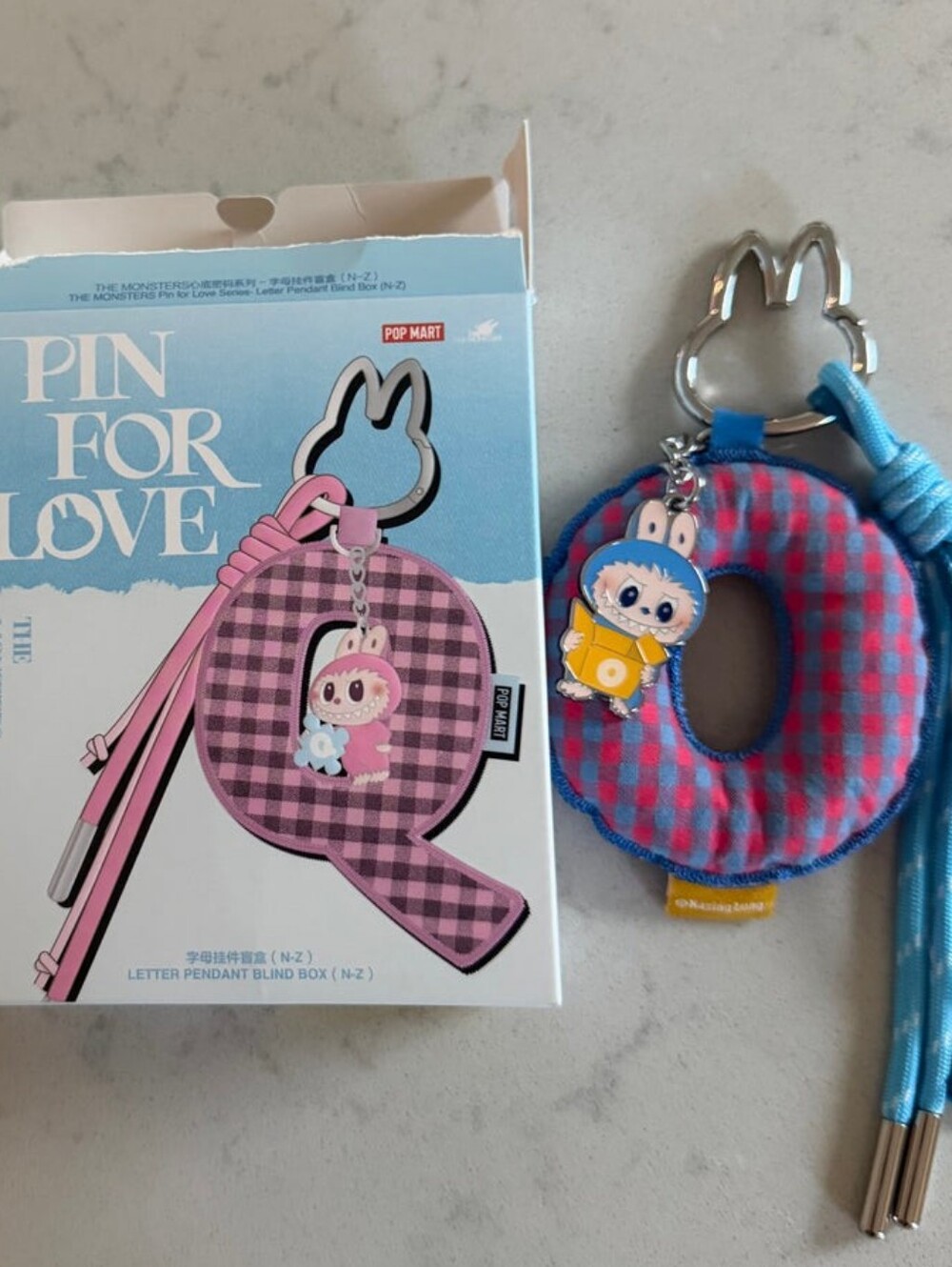 Pop Mart Labubu The Monsters Pin for Love Letter Pendant  Keychain Initial "O"  